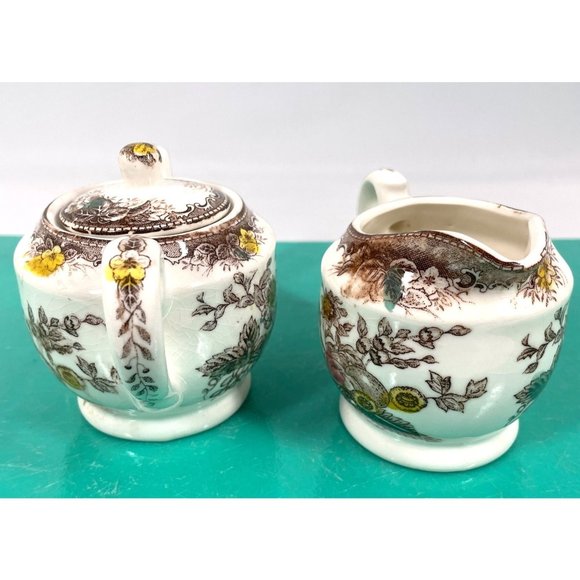 Vintage sugar bowl creamer set, Japan ceramic vintage set, retro decor - Picture 3 of 9